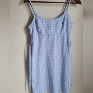 brandi melville womens Size S/M Spaghetti Strap Dress Gingham Empire Waist